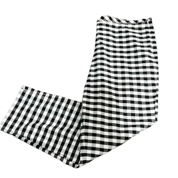 Talbots black and white gingham slacks with side zip and fake back pockets EUC - Picture 4 of 13